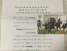 送料無料　 追悼タイキシャトル 週刊ギャロップ Gallop 抽プレクオカード安田記念 岡部幸雄騎手 未使用品_画像1