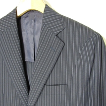 未使用品 スーツカンパニー THE SUIT COMPANY 伊Alta Qualita社製生地 メンズ オルタネイトストライプ スーツ 165cm-6Drop A4相当 春夏 紺_画像9