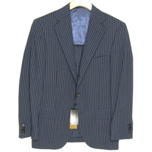 未使用品 スーツカンパニー THE SUIT COMPANY 伊Alta Qualita社製生地 メンズ オルタネイトストライプ スーツ 165cm-6Drop A4相当 春夏 紺_画像7