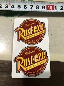 極小 送込 2枚 rust-eze rusteze ラスティーズ デカール ステッカー 看板 サイン カスタム 屋外用 カーズ ライト二ング ライトイヤー cars