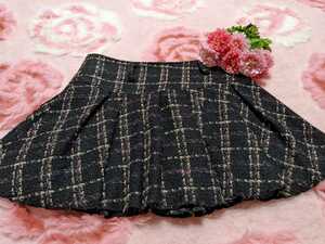 Xaja* black × check * Kirakira lame entering &flifli* super-rare!*me tea dressing up * pleat * skirt 