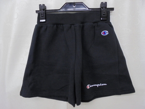 【KCM】Z-chmp-164-160★展示品★【Champion/チャンピオン】キッズ ジュニア　キュロット ショートパンツ 裏起毛　CJ4335　ブラック　160