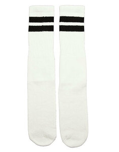 SkaterSocks (スケーターソックス) ロングソックス 靴下 男女兼用 Knee high White tube socks with Black stripes style 2 (25インチ)