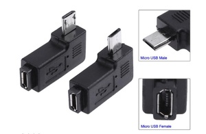 Micro マイクロ USB 2.0 アングル コネクター 左右あり 送料固定84円 （横出し サイド 90度 直角 L字 アダプター スマホ L型）(6)