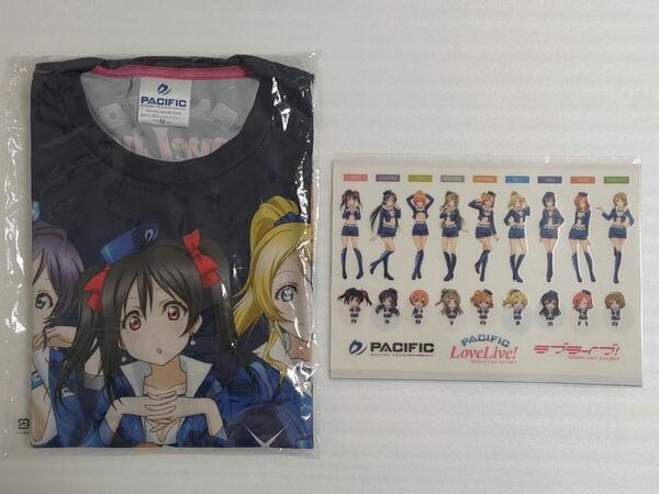 【送料無料】未開封 μ's グラフィックTシャツ + 転写ステッカー セット ラブライブ!×PACIFIC RACING TEAM 非売品 スポンサー特典 即決