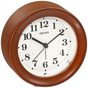 セイコー クロック 掛け時計 置き時計 兼用 アナログ アラーム 木枠 茶木