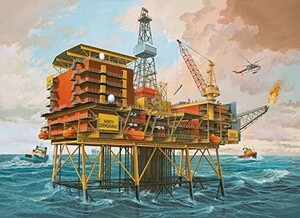  Germany Revell 1/200 Oilrig sea bottom oil rice field plastic model 