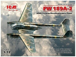 ICM 1/72 ドイツ空軍 フォッケウルフ Fw189A-2 プラモデル 72292