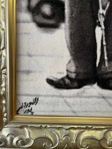 チャップリン　ペルシャ絨毯　絵画絨毯　タブリーズ　街の灯　イラン製　手織　証明書付　映画スター　_画像5