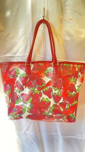  Anna Molinari ANNA MOLINARI tote bag shoulder ... pattern strawberry print beautiful goods 