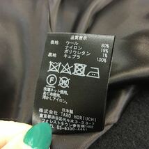 TARO HORIUCHI オーバーコート ウール サイズ1 黒 ブラック 日本製 長袖 ロング丈 ベルト付 _画像9