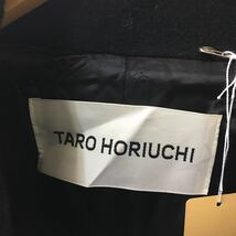 TARO HORIUCHI オーバーコート ウール サイズ1 黒 ブラック 日本製 長袖 ロング丈 ベルト付 _画像8