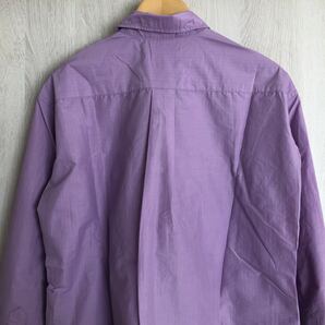 (k) 新品未使用 NANGA C/N RIPSTOP CAMP SHIRTS コットン ナイロン 2nd サンプル sample サイズS 紫 長袖 シャツ の画像5