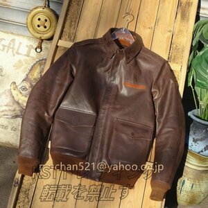  new arrival * Horse Hyde 40's TYPE A-2 flight jacket Brown XL size (40) WWII large war 1942 tongue person .. leather cow leather 