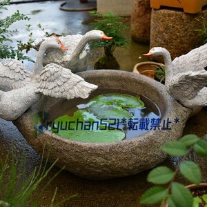 * ultimate beautiful goods * gardening garden miscellaneous goods garden ornament ornament objet d'art entranceway garden decoration flower pot lotus s one swan 