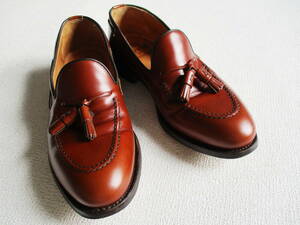  Spain made * 7.5 bar wik*Berwick* leather Loafer * glass leather leather shoes tea Brown shoes 