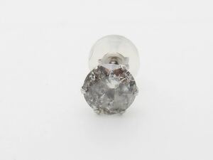 Pt900 プラチナ　天然ダイヤモンド0.5ct 一粒ピアス　片耳のみ　グレー系ダイヤモンド　お買い得　男女兼用