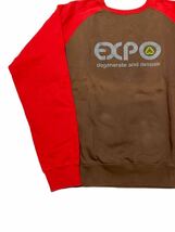 COZYGEN EXPO ラグランスリーブ バイカラー スウェットシャツ sizeM【656】_画像4