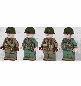 4体セット　アメリカ軍　軍人　第二次世界大戦　ブロック　ミニフィグ レゴ　LEGO 互換 ミニフィギュア　j