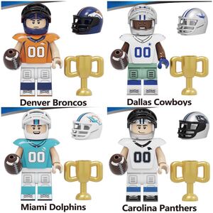 4体セット　ナショナル・フットボール・リーグ　アメリカ　ラグビー　NFL ブロック　ミニフィグ LEGO 互換 ミニフィギュア　ed