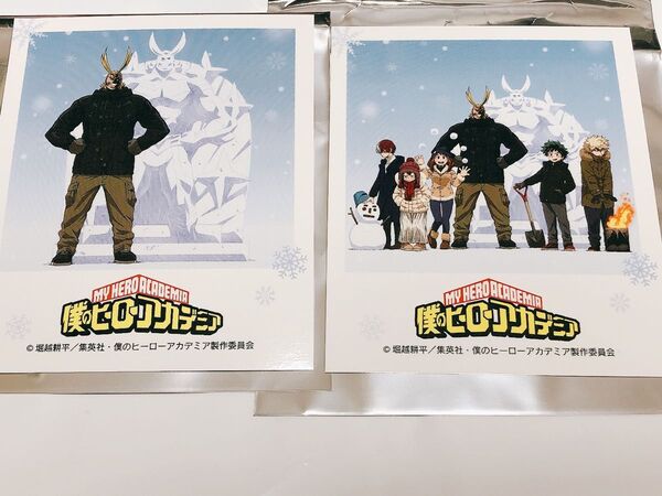僕のヒーローアカデミア 雪まつりVer トレーディング ポラロイド風カード オールマイト&全員集合