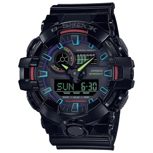 カシオCASIO G-SHOCK Gショック ジーショック アナデジ Virtual Rainbow ヴァーチャルレインボー GA-700RGB-1AJF【国内正規品】