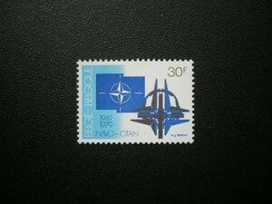 ベルギー王国発行 旗とモニュメントなど北大西洋条約機構３０周年記念切手 １種完 ＮＨ 未使用