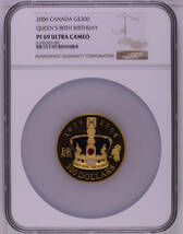 【記念貨幣】2006年カナダ造幣局エリザベス女王生誕80周年記念300ドル大型金貨 ゴールドコイン NGC PR69 UCAM 重60ｇ、直径50ｍｍ Q24_画像1