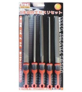 5 pcs set ironworking file set [ flat * four angle * triangle * circle * half circle ]