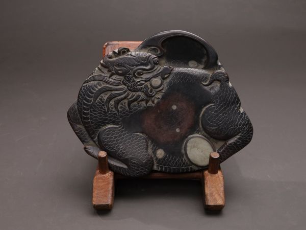 瓏】松花石彫 三希堂文房天地蓋硯 翁方綱銘 清時代 手彫り 文房四寶 書 ...