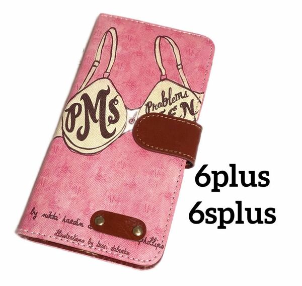 新品 iPhone6plusケース　iPhone6splusケース 手帳型　管理Cpin 手帳型ケース スマホケース ピンク　メンズ　ハードケース