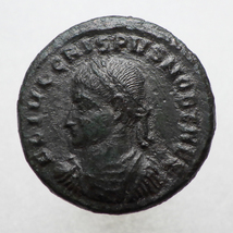 【古代ローマコイン】Crispus（クリスプス）クリーニング済 ブロンズコイン 銅貨(ABD_ZHdyuT)_画像1