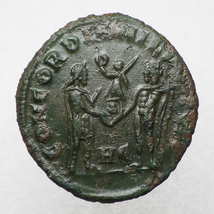 【古代ローマコイン】Galerius（ガレリウス）クリーニング済 ブロンズコイン 銅貨(QHzjgWiMwd)_画像2