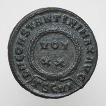 【古代ローマコイン】Constantine I（コンスタンティヌス1世）クリーニング済 ブロンズコイン 銅貨(X4CPXwJ5UM)_画像2