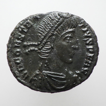 【古代ローマコイン】Constantius II（コンスタンティウス2世）クリーニング済 ブロンズコイン 銅貨(McbYMXwAha)_画像1
