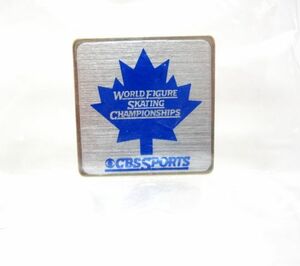 レア非売品 CBS SPORTS 放送1984年世界フィギュアスケート選手権大会 記念ピンブローチ OTTAWA カナダ オタワ