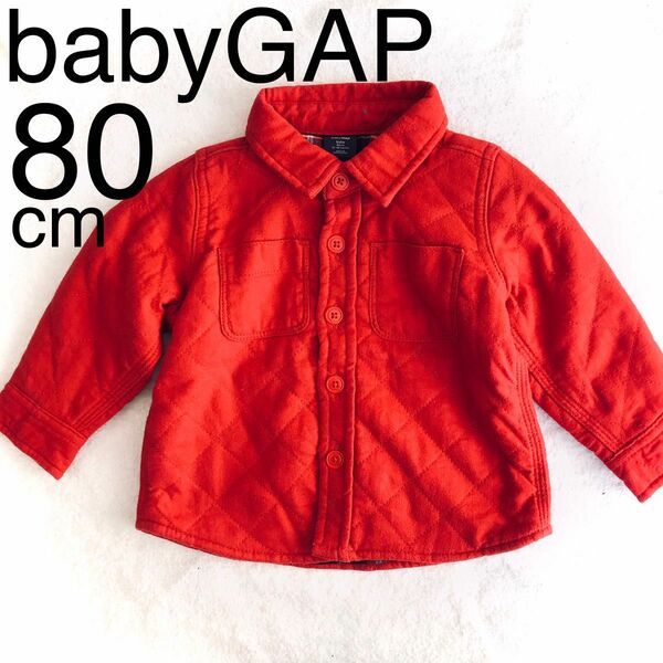 【美品】baby GAP 厚手シャツ 赤 80cm