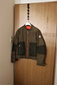 モンクレール【美品】OREILIER ライダース ライトダウンジャケット サイズ２ カーキ 国内正規品 MONCLER