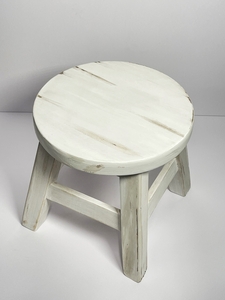 * new goods wooden stool antique white round stool chair chair Mini chair stand for flower vase side table decoration pcs ornament decoration Th012601