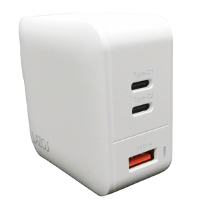 AC充電器 3ポート PD66w AC-USB充電 Type-C/A ホワイト Lazos L-AC66-W/9975/送料無料