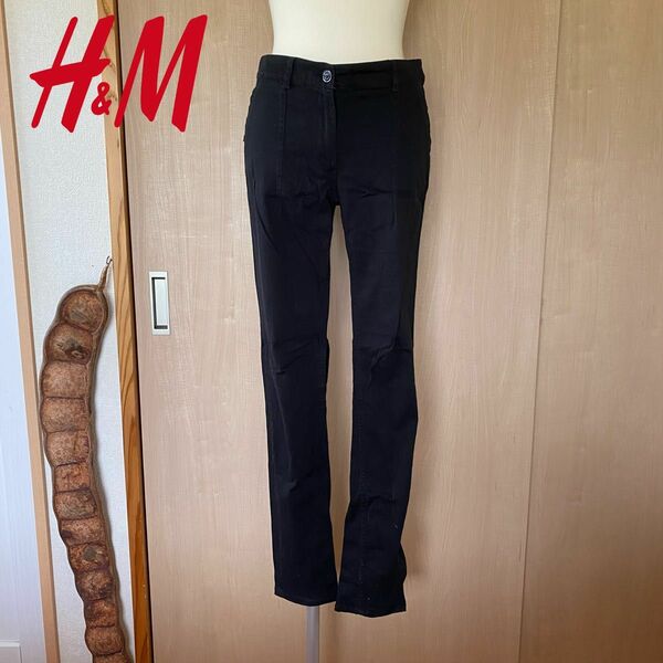 【H&M】レディースストレッチパンツ/ブラック/size:EUR38