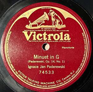 IGNANCE JAN PADEREWSKI VICTROLA Minuet in G(Paderewski)