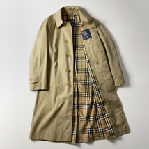 BURBERRY　90s ヴィンテージ 薄手 ロング バルマカーン コート ベージュ 比翼 ラグラン 春 秋 冬 ギャバジン スーツ ビジネス バーバリー L_画像10