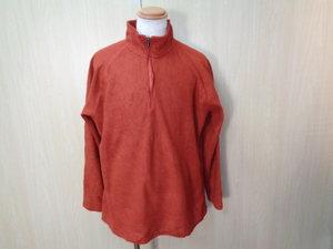 59◆L.L.Bean ハーフジップ フリース◆エルエルビーン size:XL 橙色系 ポリ素材 ラグラン袖 プルオーバー 男性 メンズ 防寒着 レジャー 5B