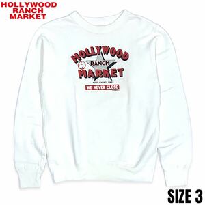  domestic regular goods #HOLLYWOOD RANCH MARKET ( Hollywood Ranch Market ) HRM made in Japan long sleeve sweat white white 3 (L) American Casual old clothes 