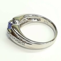 質屋出品【リング】Pt900 ゾイサイト ダイヤモンド デザイン 指輪 中古_画像8