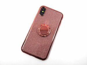 iPhone X/XS смартфон кольцо имеется стразы Kirakira soft покрытие кейс розовый 