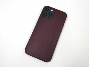 iPhone 12 / 12 Pro用 レザー風 ソフトケース カバー TPU ワイン