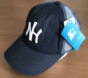 Starter CAP スターター 刺繍 メッシュ キャップ 紺 BASEBALL タイプ 野球 ヤンキース 風 スポーツ カジュアル 帽子 好きに も シェア 共用
