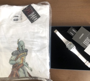 CITIZEN コラボ STAR WARS アナデジ テンプ Boba Fett ボバ 高橋盾 Tシャツ付 サーモセンサー ANA-DIGI デジアナ 別注 8989 8988 好きに も